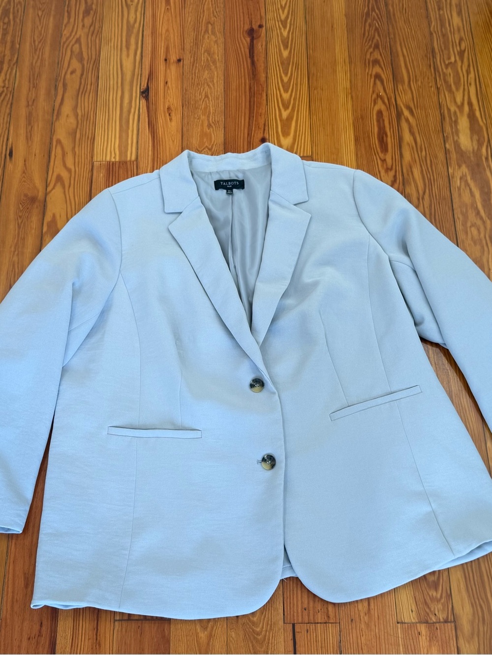 Talbots Light Blue Two-Button Notch Lapel Blazer